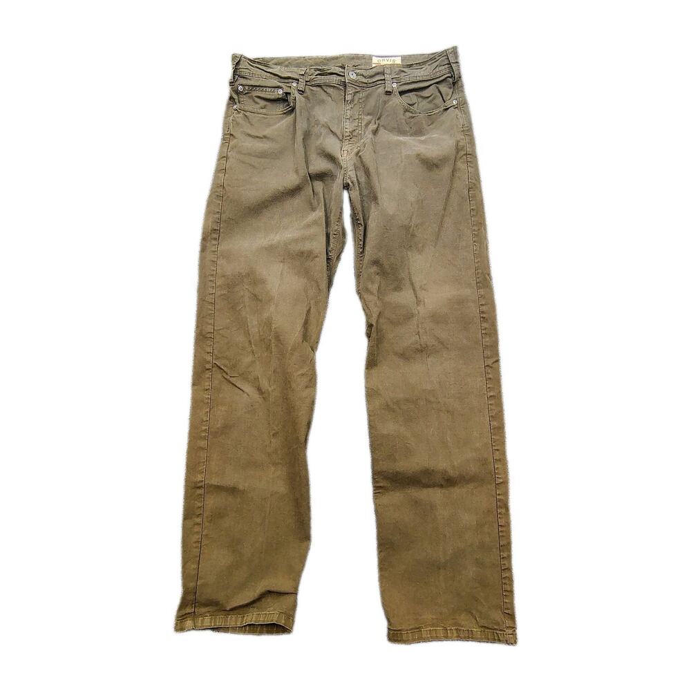 Orvis Five Pocket Green Pants Mens Size 36x32 Fast Shipping Canvas Outdoor